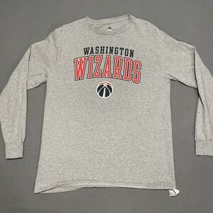 Washington Wizards NBA Majestics Navy Blue Long Sleeve Cotton Tee Shirt Unisex